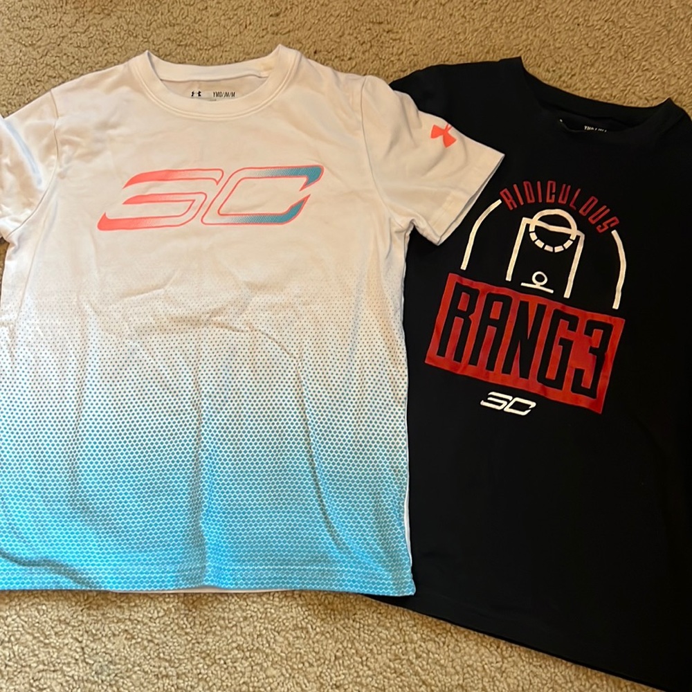 Steph Curry fans!!  2 medium boys Under Armour t-shirts